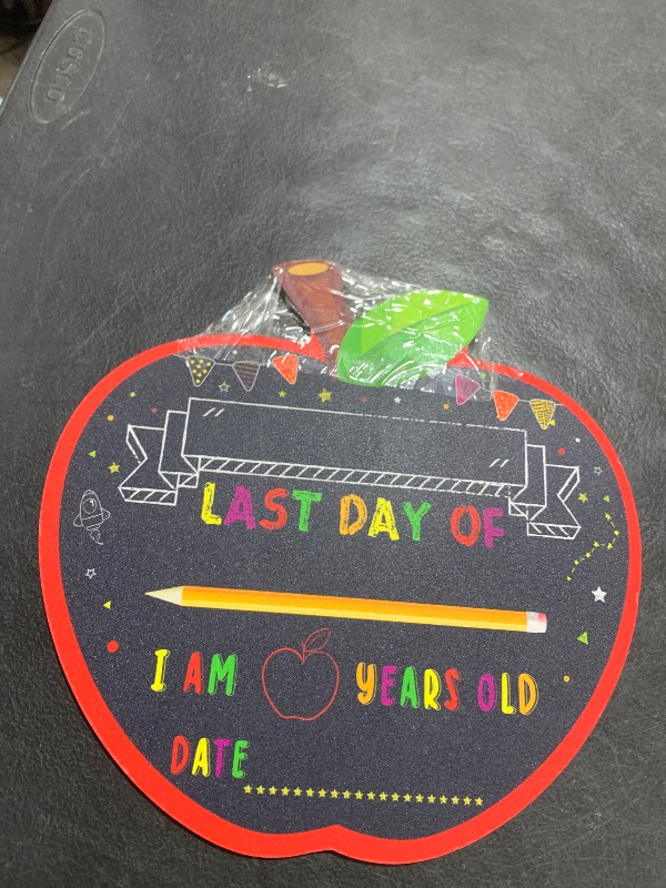 Photo 1 of Fsaoor First & Last Day of School Chalkboard Sign - Double-Sided Back to School Board Sign for Kids Reusable 1st Day of Preschool Pre-K Kindergarten Gifts for Daughter Son Boys Girls