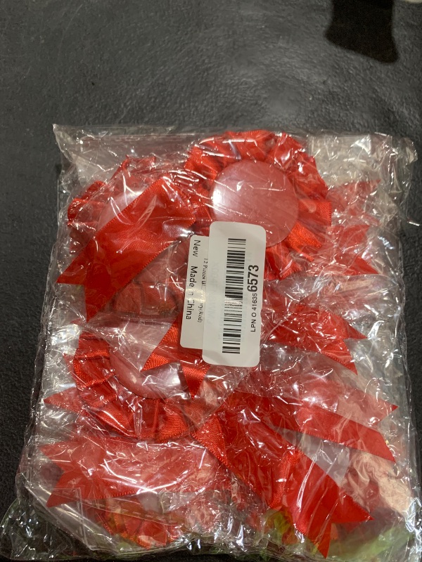 Photo 1 of 12 Pieces Blank Award Ribbon 1st 2nd 3rd Place Rosette Ribbon Award Medal Victory Ribbon for Competition Classroom Sport Event DIY Party Accessory(Red)
