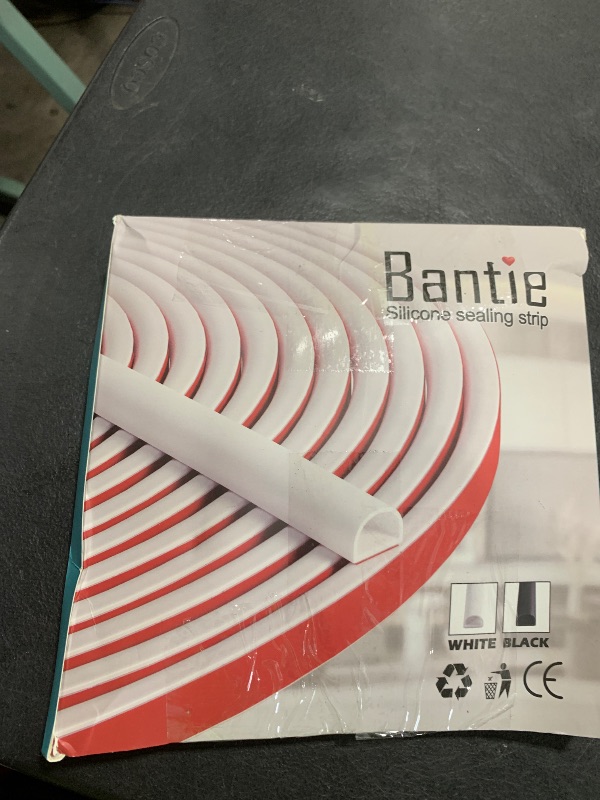 Photo 1 of Bantie 20FT Weather Stripping Door Seal - Self Adhesive Weather Insulation Strip Weatherstripping Silicone D Shaped Seal Strip for Door Frame Gap Filler/Window Soundproofing