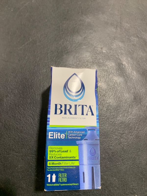 Photo 1 of Brita Elite Water Filter Replacement for Pitchers and Dispensers, BPA-Free, Reduces 99% of Lead, Lasts Six Months or 120 Gallons, Includes 1 Pitcher Replacement Filter