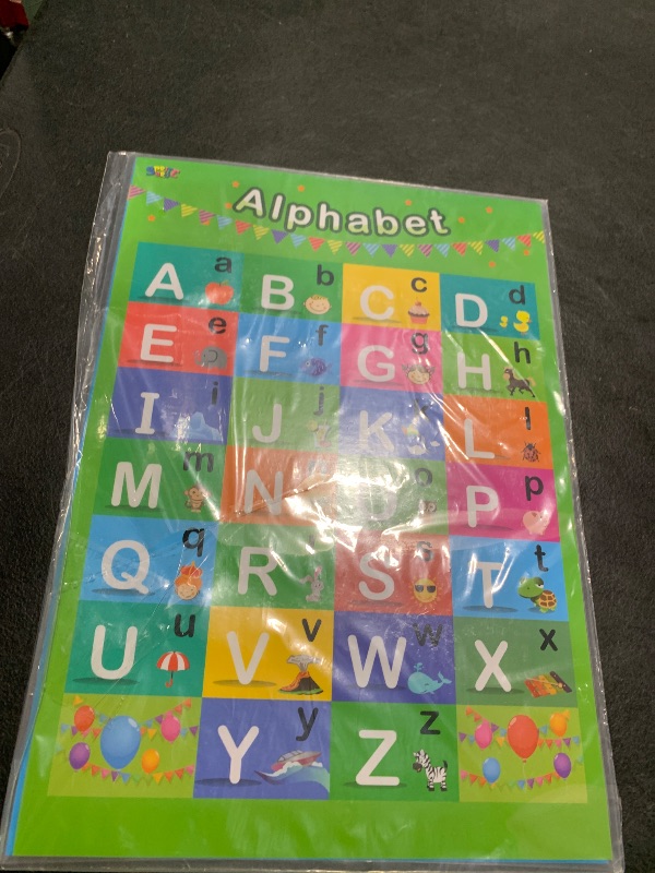 Photo 1 of SpriteGru Alphabet, Numbers 1-100,2 LAMINATED Educational Posters for Toddlers 16x12inch