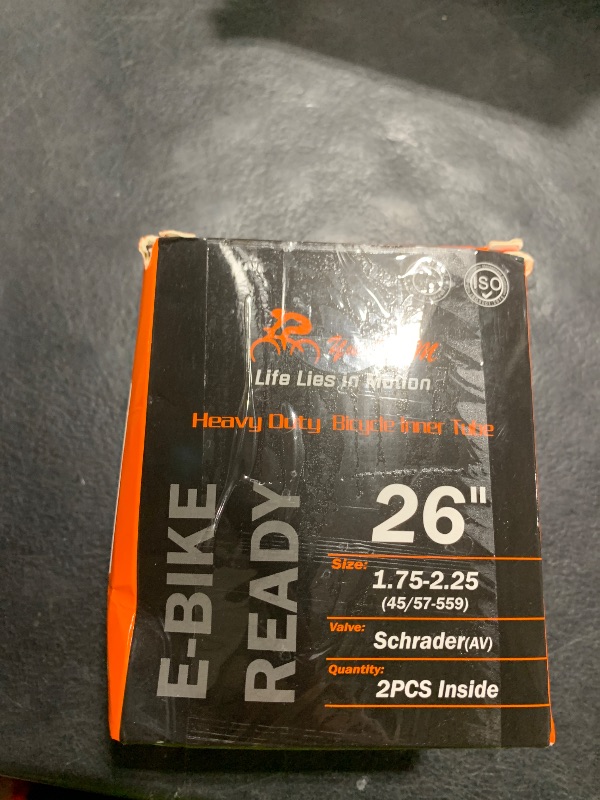 Photo 1 of 2-PCS 26" Heavy Duty Bike Tubes 26x1.75/1.95/2.125/2.25 AV Schrader Valve (45/57-559) 26" Bicycle Tube Compatible with 26 x 1.75 26x1.95 26x2.0 26x2.10 26x2.125 26x2.20 26x2.25 Tire Tubes