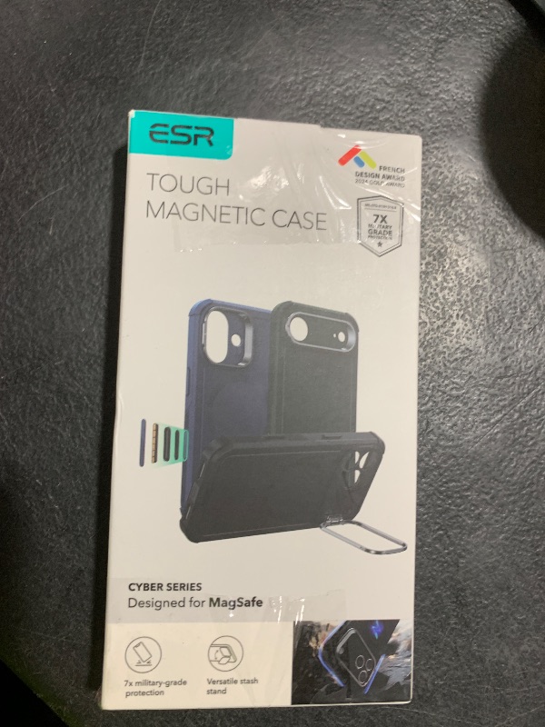 Photo 1 of ESR for iPhone 17 Pro Case with Stash Stand, 7X Military-Grade Drop Protection with Camera Control, Shock-Absorbing Phone Rugged Cover, Compatible with MagSafe Accessories, Cyber Series, Blue
