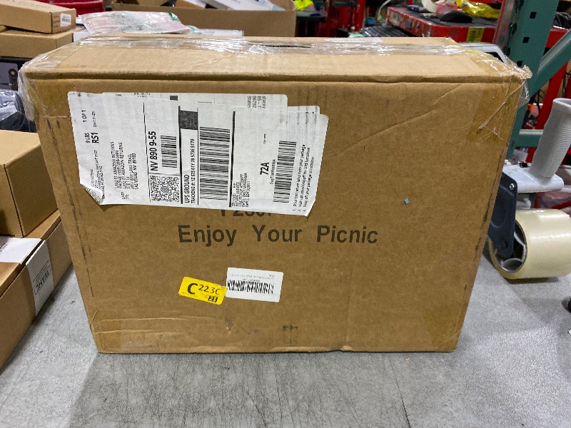 Photo 1 of Hap Tim Wicker Picnic Basket for 2 with Mini Folding Wine Picnic Table & Large Insulated Cooler Bag & Cutlery Service Kits for 2 Person, Couples Gifts, Wedding Gifts (Y2307-2-CM)