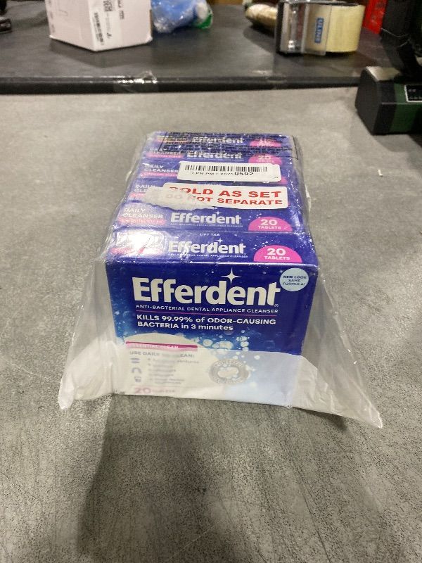 Photo 1 of Efferdent Retainer Cleaning Tablets, Denture Cleanser Tablets for Dental Appliances, Complete Clean, 20 count(Pack of 6)
