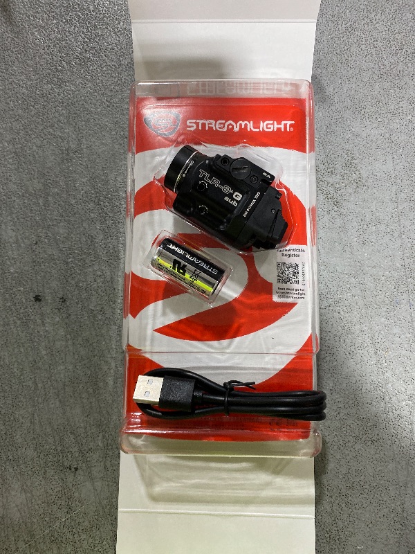 Photo 1 of Streamlight 69469 TLR-8 HL-X sub USB 1000-Lumen Weapon Rail-Mounted Rechargeable Tactical Flashlight with Integrated Red Aiming Laser for Springfield Armory Hellcat Only, Black