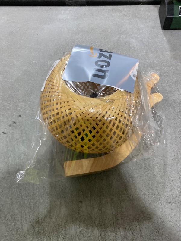 Photo 1 of Frideko Bamboo Lantern Plug in Wall Sconces Wicker Wall Lamp with Plug in Cord Hand Woven Rattan Wall Light Farmhouse Rustic Wall Sconces Boho Sconces Wall Lighting for Living Room Bedroom