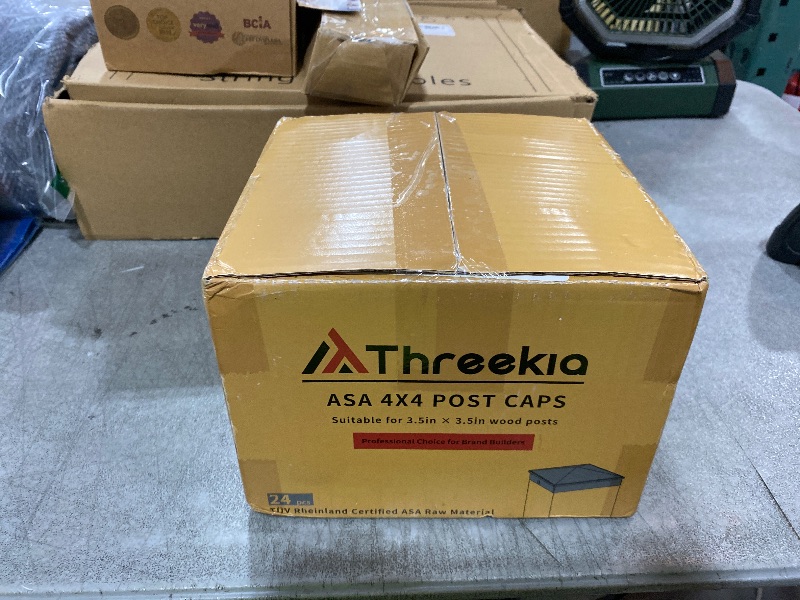 Photo 1 of Threekia 4x4 Post Caps Black (Actual 3.5"x3.5"), ASA Material, UV & Fade Resistant, Fence & Deck Post Caps 4x4 (24 Pack), Long-Lasting Protection for Outdoor Wood Posts