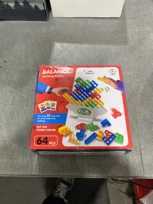 Photo 1 of 64 Pcs Tetra Tower Stack Game, Team Tower Tumble Giant Stacking Game, Balance Stacking Blocks Game for Kids Ages 6-12 & Adults, Family Party Board Games, Educational STEM Toys (2-4 Players)