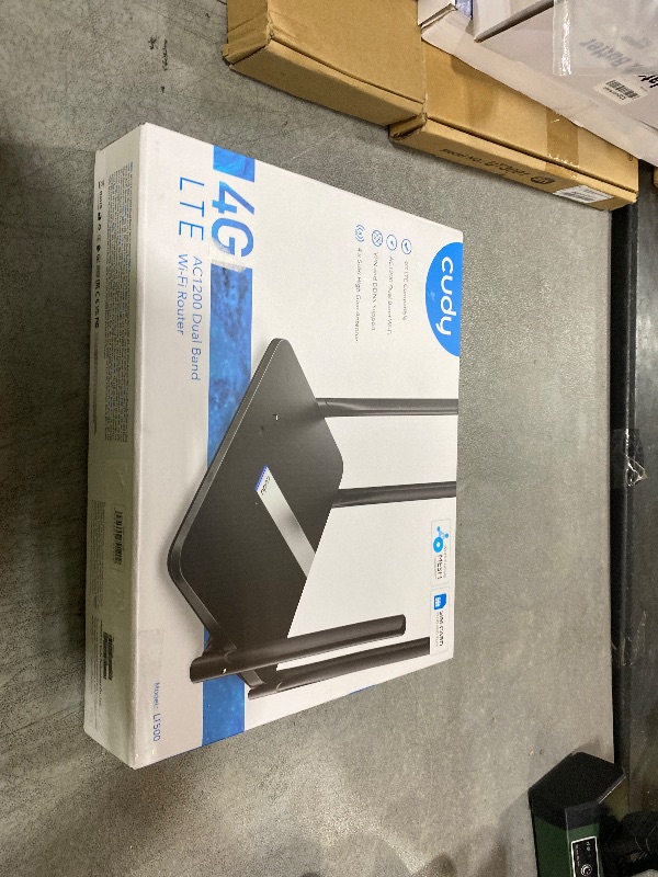 Photo 1 of Cudy AC1200 Dual Band Unlocked 4G LTE Modem Router with SIM Card Slot, 1200Mbps Mesh WiFi, 5dBi High Gain Antennas, DDNS, VPN, Cloudflare, LT500