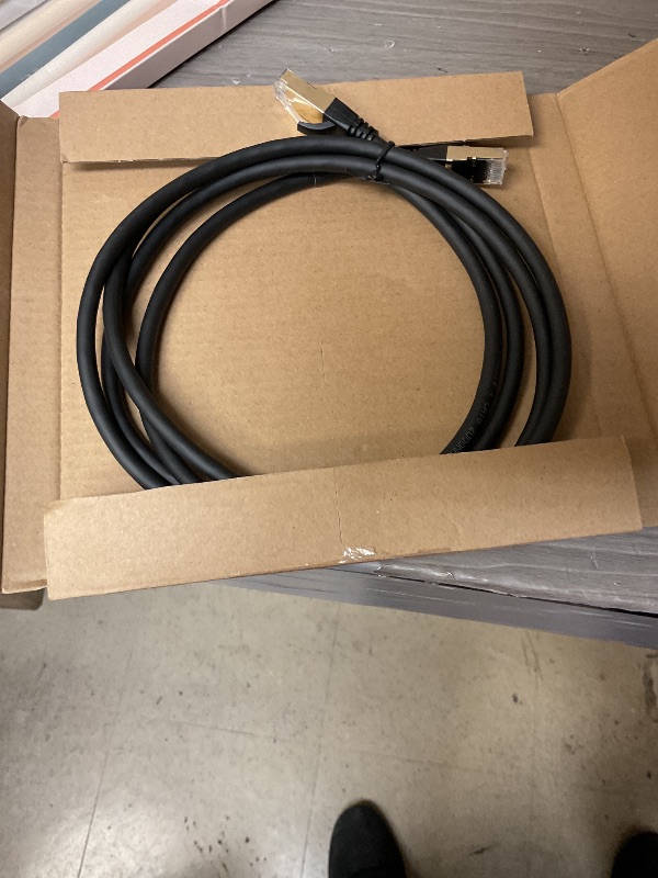 Photo 1 of DbillionDa Cat8 Ethernet Cable, Outdoor&Indoor, 6FT Heavy Duty High Speed 26AWG, 2000Mhz with Gold Plated RJ45 Connector, Weatherproof F/FTP UV Resistant for Router, Modem, PC, Gaming