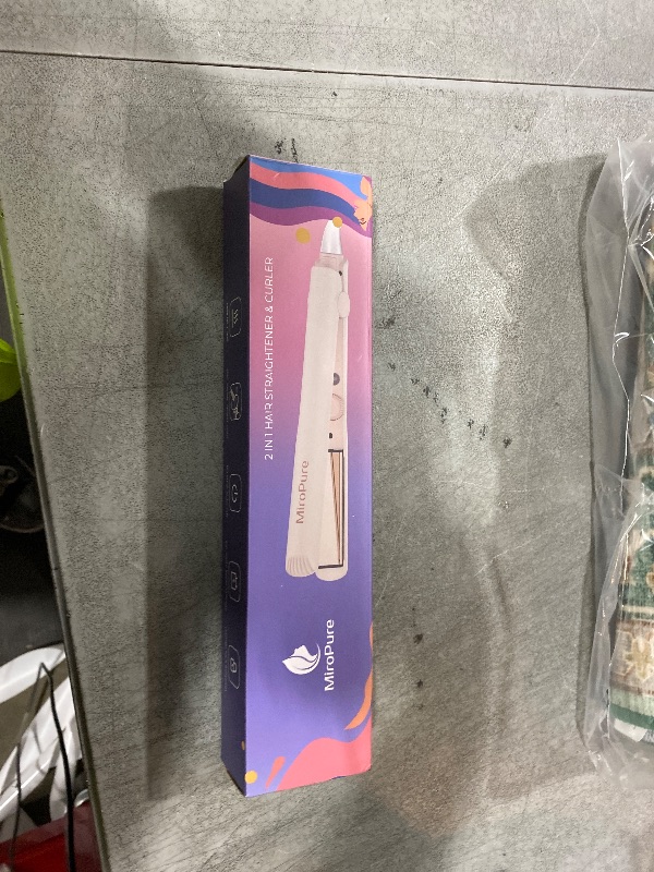 Photo 1 of MiroPure 1 Inch Flat Iron, Hair Straightener with 30S Fast Heating & 60min Auto Shut-Off, Hair Straightener and Curler 2 in 1 with 3D Ceramic Floating Plates, Beige