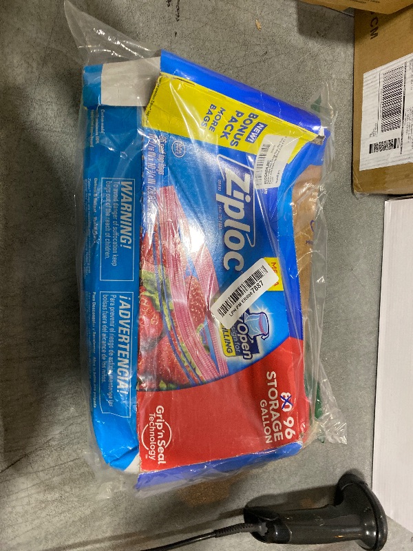 Photo 1 of Ziploc Gallon Food Storage Bags, Stay Open Design with Stand-Up Bottom, Easy to Fill, 96 Count