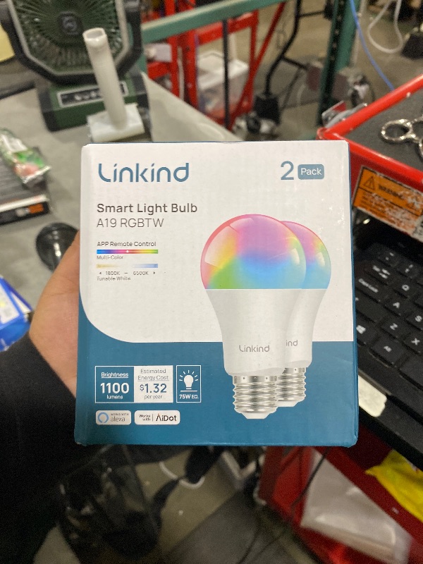 Photo 1 of Linkind Smart Light Bulbs, 1100LM (75W Equivalent) Smart Bulb, Work with Alexa & Google Home, RGBTW Color Changing Bulbs Music Sync, 2.4GHz Wi-Fi & Bluetooth, LED Alexa Light Bulbs 11W, A19 E26, 2Pack