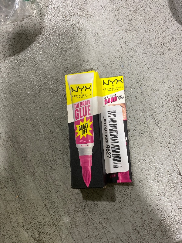 Photo 1 of NYX PROFESSIONAL MAKEUP The Brow Glue Crazy Lift, Brow Lamination Gel with 16HR Strong Hold & Built-In Styling Comb - Clear Eyebrow Gel