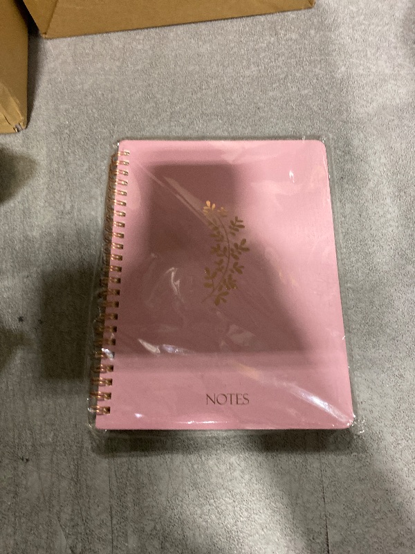 Photo 1 of XAOWON Lined Spiral Journal Notebook for Men & Women, 6.25" x 8.26", 160 Pages, Journaling Notebooks for Work & Note Taking, College Ruled Notebook, Pink
