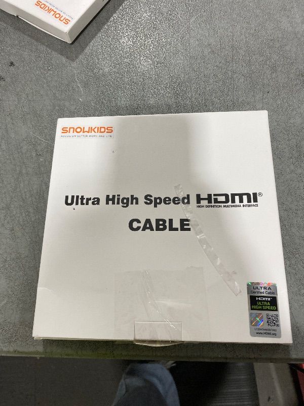 Photo 1 of Snowkids 8K Certified HDMI 2.1 Cable 10 ft, 48Gbps Ultra High-Speed HDMI Cables Cord, 10K 8K@60Hz, 4K@120Hz Compatible for TV/Laptop/Monitor/PS-5/X-box/Projector/Entertainment/Sound System & More