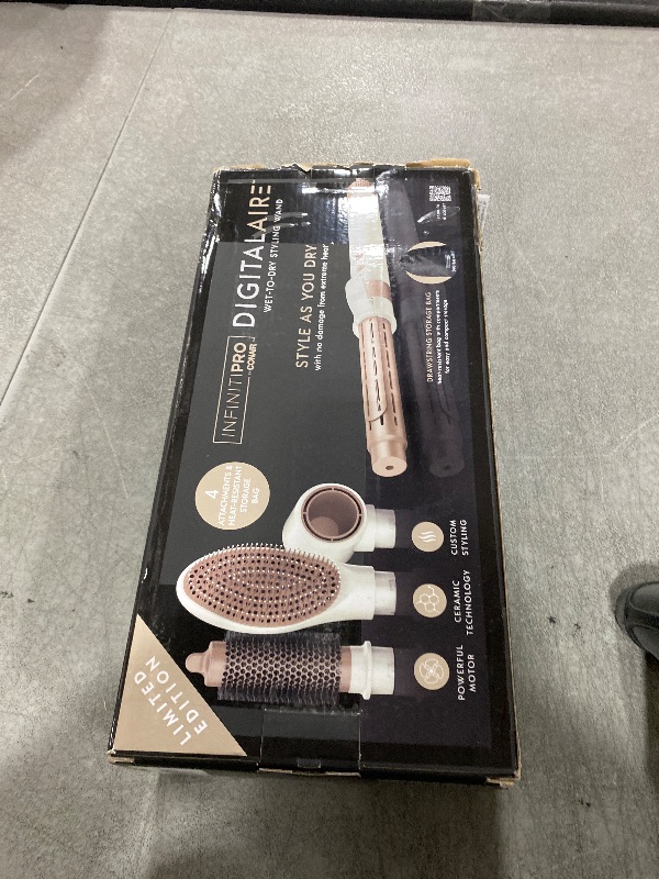 Photo 1 of INFINITIPRO BY CONAIR DigitalAIRE Multi Hair Styler, Air Styling System for Curls, Waves, Blowouts & Volume, 4 Attachments to Personalize Your Look Plus Storage Bag, White
