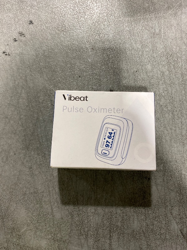 Photo 1 of Vibeat Fingertip Pulse Oximeter, Blood Oxygen Saturation Monitor, Finger O2 Sensor with Pulse Rate, Batteries and Lanyard Included, Black