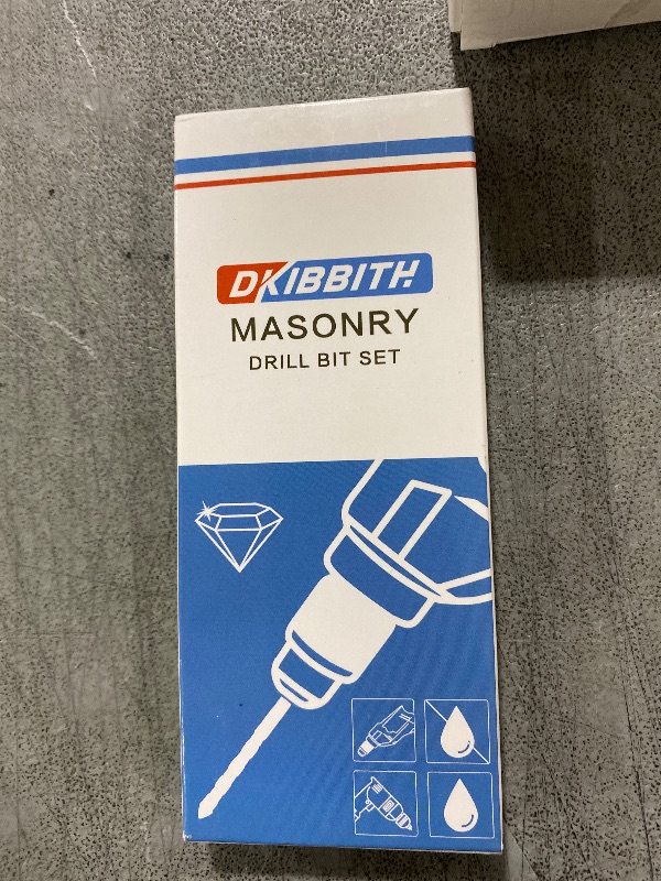 Photo 1 of 10-Piece Masonry Drill Bit Set for Concrete Tile Glass Ceramic Brick,1/8 to 1/2 Inch Drilling Bits with Triangle Handle,Tungsten Steel Alloy Tip.?Black?
