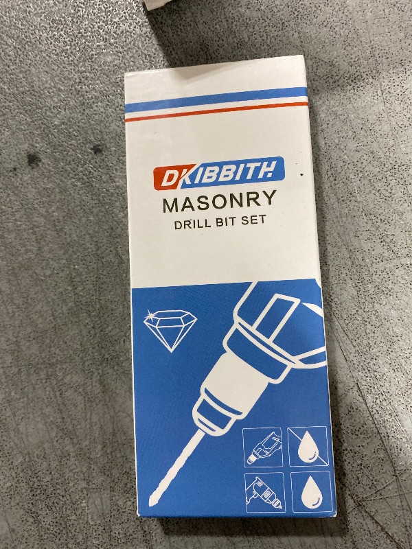 Photo 1 of 10-Piece Masonry Drill Bit Set for Concrete Tile Glass Ceramic Brick,1/8 to 1/2 Inch Drilling Bits with Triangle Handle,Tungsten Steel Alloy Tip.?Black?