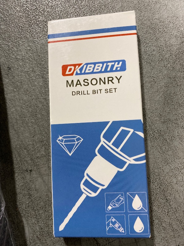 Photo 1 of 10-Piece Masonry Drill Bit Set for Concrete Tile Glass Ceramic Brick,1/8 to 1/2 Inch Drilling Bits with Triangle Handle,Tungsten Steel Alloy Tip.?Black?