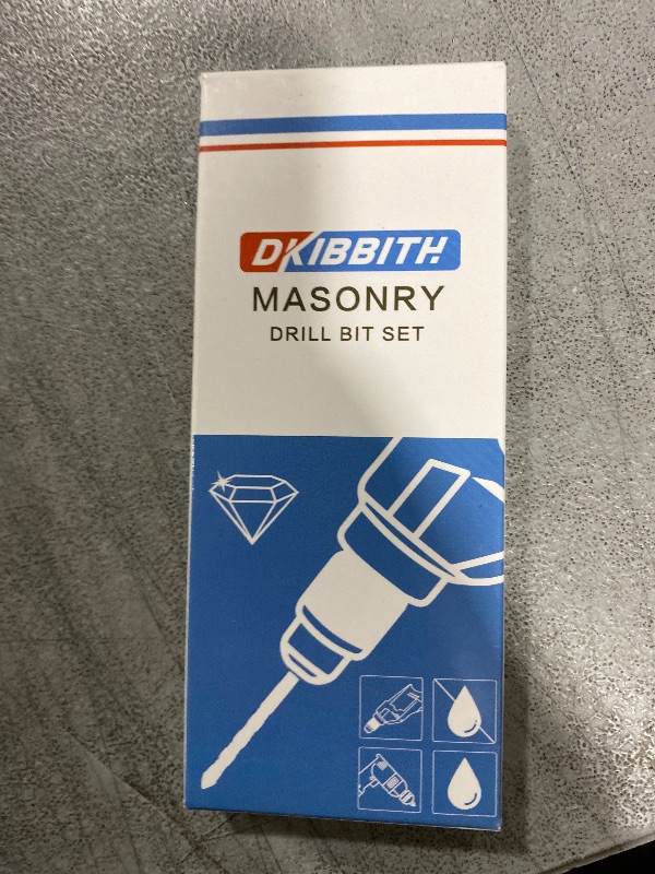 Photo 1 of 10-Piece Masonry Drill Bit Set for Concrete Tile Glass Ceramic Brick,1/8 to 1/2 Inch Drilling Bits with Triangle Handle,Tungsten Steel Alloy Tip.?Black?