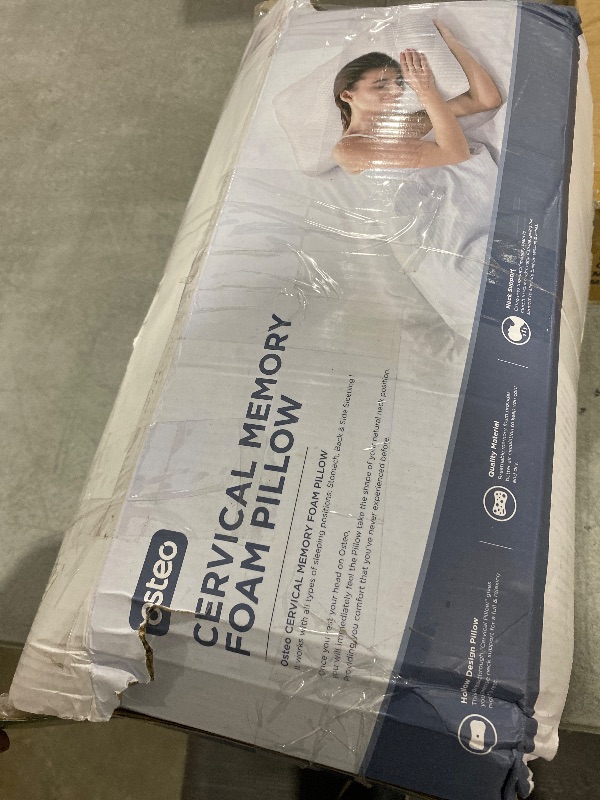 Photo 1 of Osteo Cervical Pillow for Neck Pain Relief, Hollow Design Odorless Memory Foam Pillows with Cooling Case, Adjustable Orthopedic Bed Pillow for Sleeping, Support for Side Back Sleepers