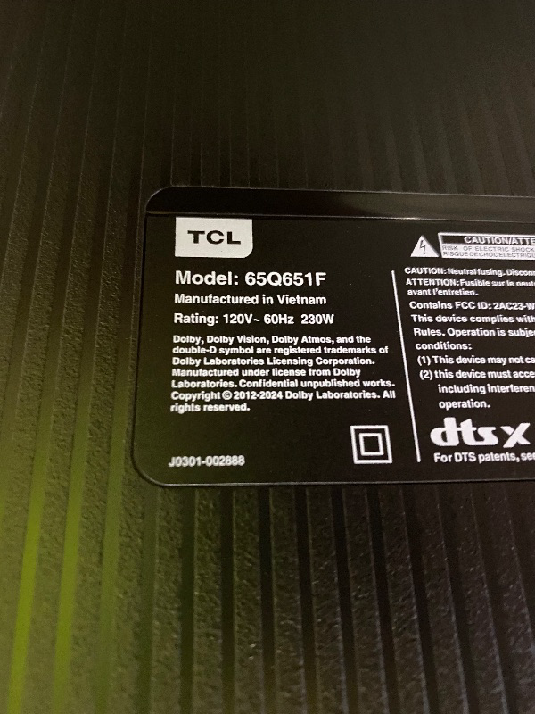 Photo 1 of TCL 65-Inch Class Q65 QLED 4K Smart TV with Fire TV (65Q651F, 2024 Model), Dolby Vision, HDR PRO+, Dolby Atmos, Alexa Built-in with Voice Remote, Apple AirPlay 2 Compatibility, Streaming Television