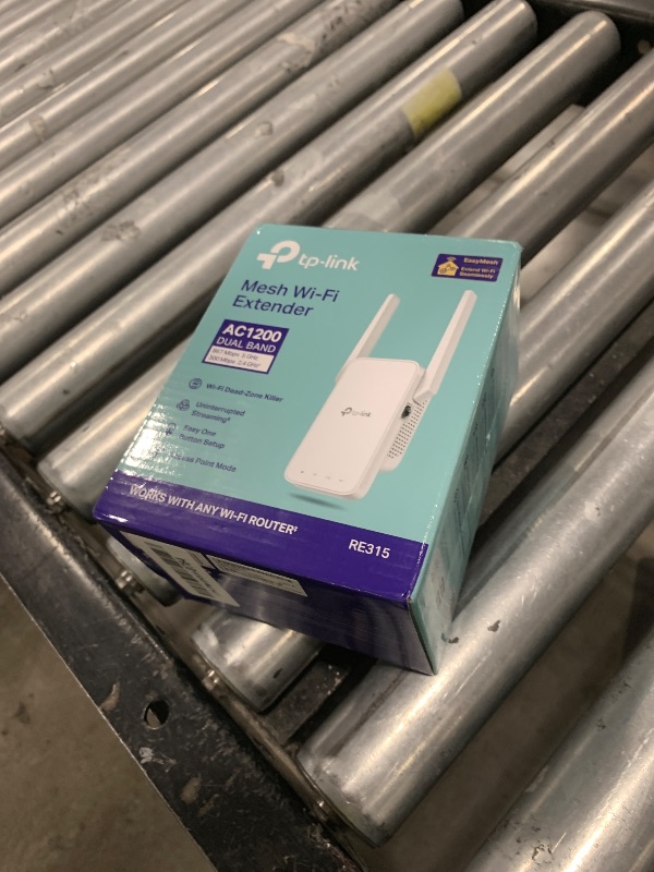 Photo 1 of TP-Link AC1200 WiFi Extender, 2025 Wirecutter Best WiFi Extender, 1.2Gbps Home Signal Booster, Dual Band 5GHz/2.4GHz, Up to 1600 Sq.ft and 32 Devices, EasyMesh Compatible, One Ethernet Port (RE315)