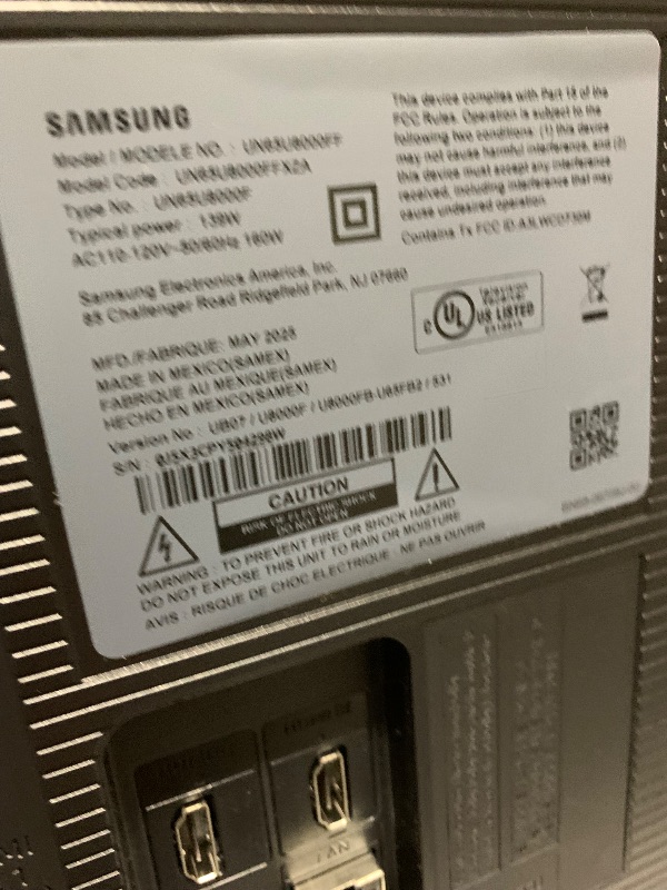 Photo 1 of Samsung 65-Inch Class Crystal UHD U8000F 4K Smart TV (2025 Model) Endless Free Content, Crystal Processor 4K, MetalStream Design, Knox Security, Alexa Built-in