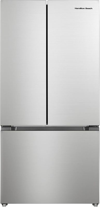 Photo 1 of Hamilton Beach HBF1662 French Door Full Size Counter Depth Refrigerator with Freezer Drawer, 16.6 cu ft, Stainless