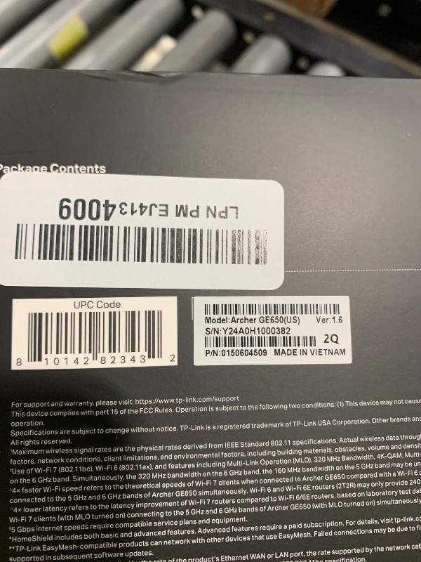 Photo 1 of TP-Link Tri-Band BE11000 Wi-Fi 7 Gaming Router Archer GE650 | 6-Stream 11 Gbps supports 320MHz | 2×5G + 3×2.5G Ports USB 3.0 | Game Acceleration, Dedicated Gaming Port & Panel, RGB Lighting|HomeShield