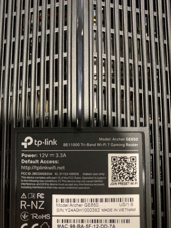 Photo 1 of TP-Link Tri-Band BE11000 Wi-Fi 7 Gaming Router Archer GE650 | 6-Stream 11 Gbps supports 320MHz | 2×5G + 3×2.5G Ports USB 3.0 | Game Acceleration, Dedicated Gaming Port & Panel, RGB Lighting|HomeShield
