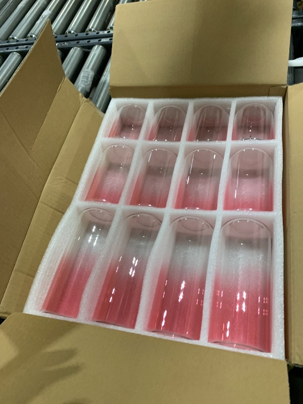 Photo 1 of 12pcs Pink  Vase, Glass Flower Vase for Centerpieces, Small Vases for Flowers, Decor Centerpiece for Bathroom, Decorative Vases for House Warming