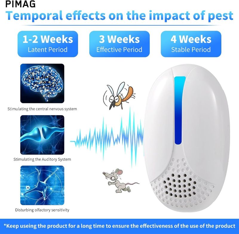 Photo 1 of Ultrasonic Repellent Indoor, Mouse Traps Insert Plug in, Pest Control Repellent Ant,Roach,Rodent, Mouse, Bugs, Mosquito, Spider, for Home, Office, Warehouse 6 Packs