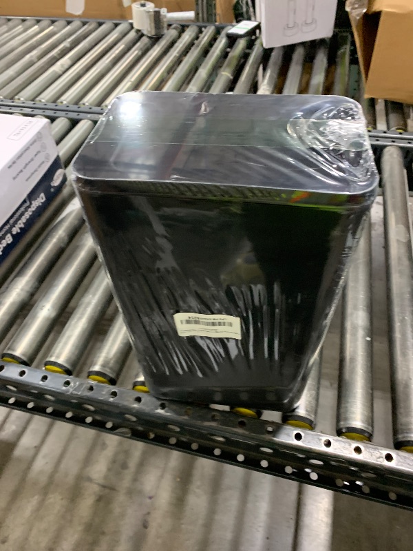Photo 1 of Hespama Slim Trash Can, 14L Black Swing Lid Garbage Bin for Narrow Space