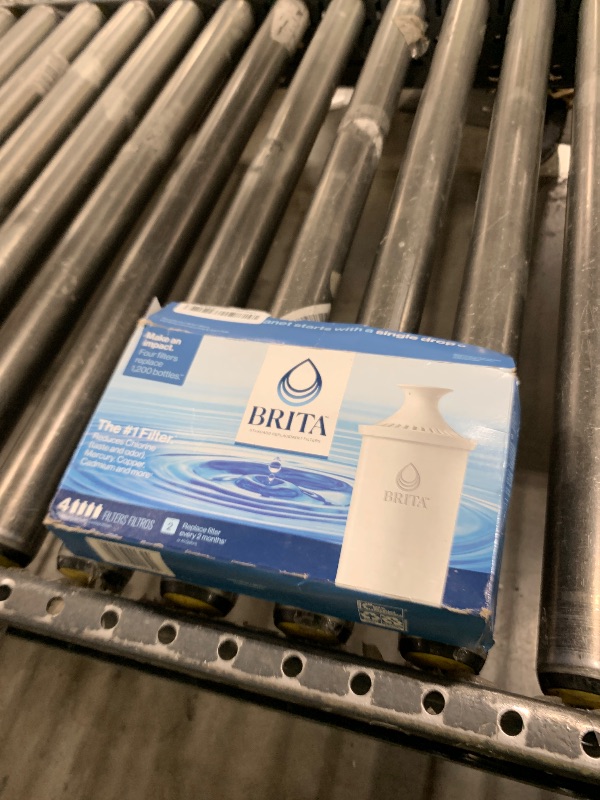 Photo 1 of Brita Standard Water Filter for Pitchers and Dispensers, BPA-Free, Reduces Copper, Cadmium and Mercury Impurities, Lasts Two Months or 40 Gallons, Includes 4 Filters for Pitchers