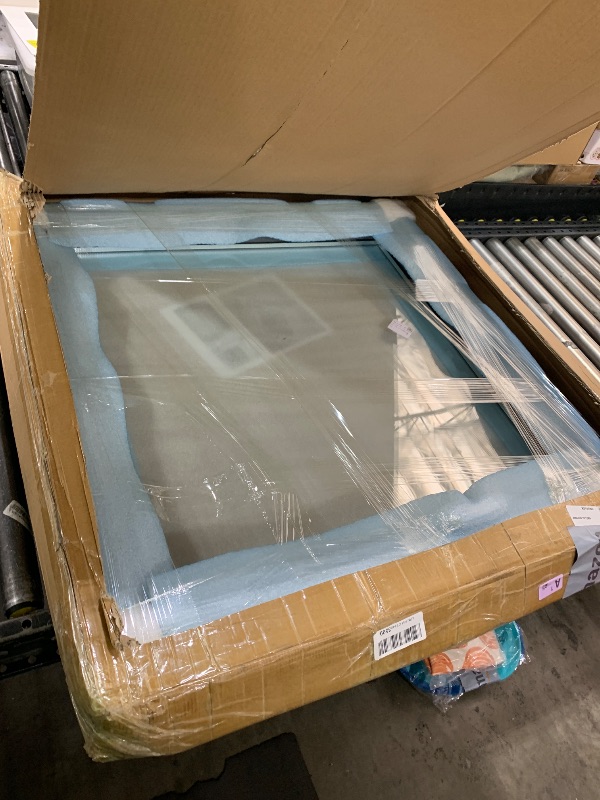 Photo 1 of Skylight Roof Window, Tempered Glass Security Roof Hatch Cover, Flush Mount Roof Access Hatch, Attic Viewing Venting Door, Basement Lighting Well Window for Sun Room Garage (35.4 * 35.4in)