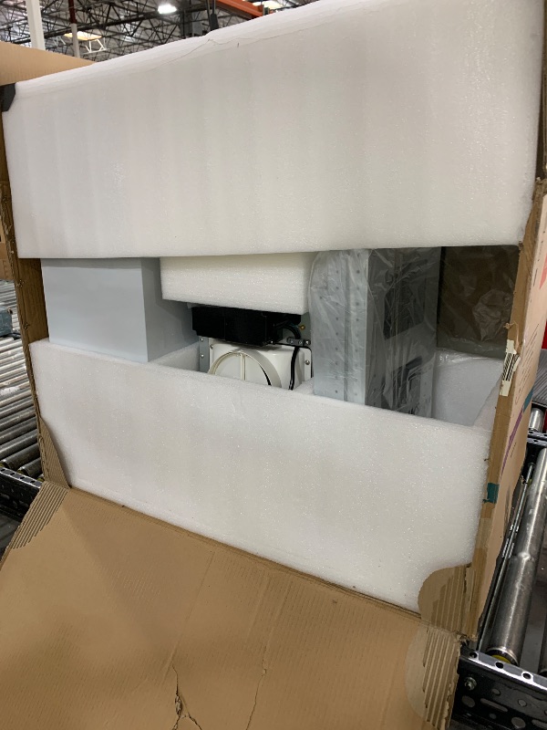 Photo 1 of IKTCH 36-Inch Island Mount Range Hood, 900 CFM Ducted, Stainless Steel & Tempered Glass, Gesture Sensing & Touch Control, 4-Speed Fan