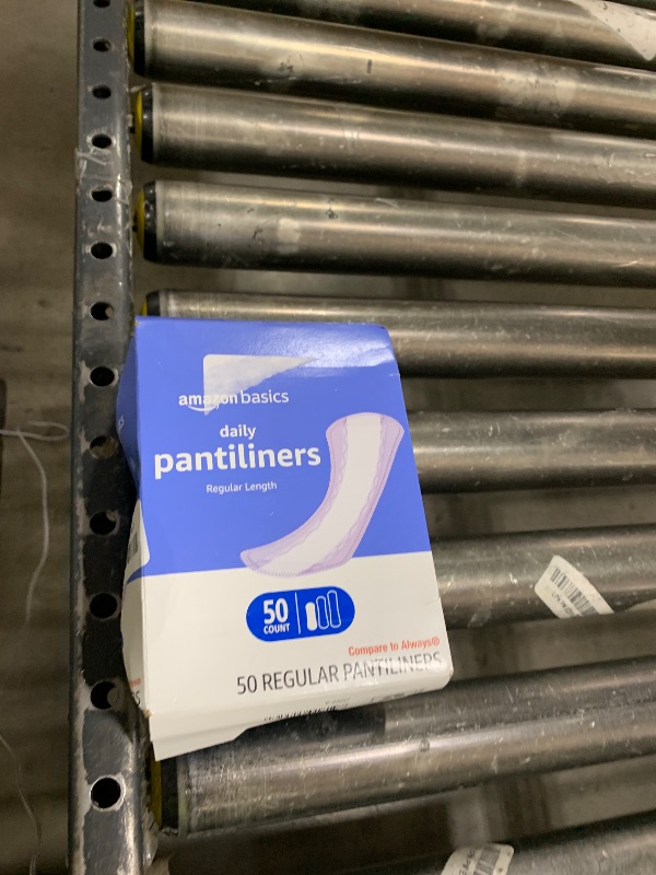 Photo 1 of Amazon Basics Daily Pantiliner, Regular Length, Pads for Women, Unscented, 50 Count (Previously Solimo)