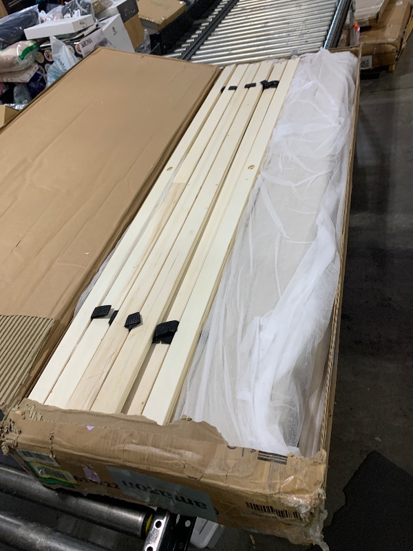 Photo 1 of Yaheetech Queen Bed Frame Upholstered Platform Bed with Wing Side/Wooden Slat Support/Tufted Headboard with Wing Side/Mattress Foundation/No Box Spring Needed, Beige Queen Bed