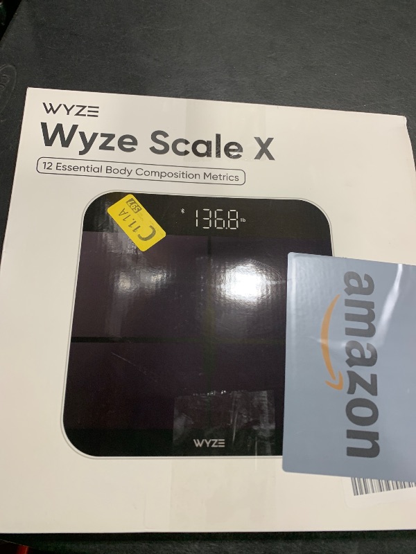 Photo 1 of Wyze Smart Scale X - Digital Bathroom Scale for Body Weight, BMI, Body Fat, Muscle Mass, Heart Rate Monitor | Sync with Health Apps | for People, Baby & Pet, 400 lbs (Black)