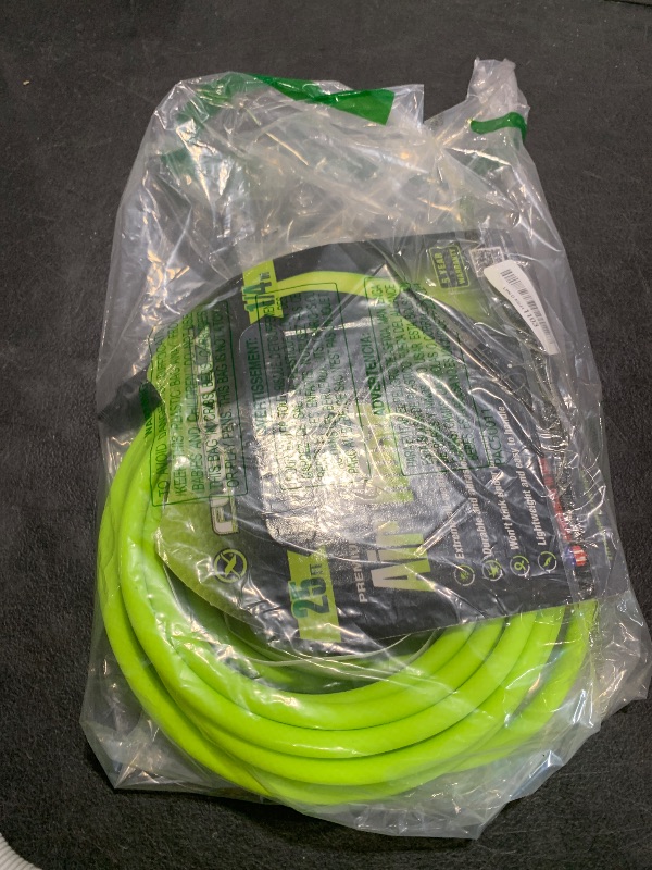 Photo 1 of Flexzilla Air Hose, 1/4 in. x 25 ft., 1/4 in. MNPT Fittings, Heavy Duty, Lightweight, Hybrid, ZillaGreen - HFZ1425YW2
