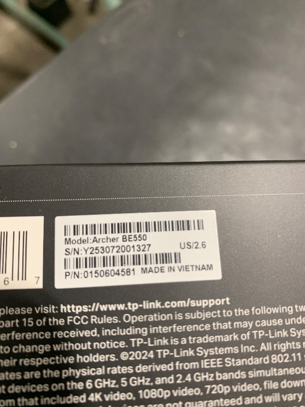 Photo 1 of TP-Link Tri-Band BE9300 WiFi 7 Router (Archer BE550) - 6-Stream, Full 2.5G Ports w/ 6 Internal Antennas, Up to 2,000 Sq Ft, Add Easy-Mesh Device for Extended Coverage, VPN Support, Free Expert Support