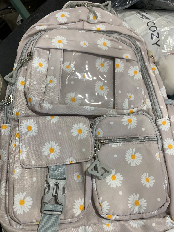 Photo 1 of Fimibuke Backpack for Girls Boys, 3Pcs Waterproof Kids Backpack with Lunch Box & Pencil Pouch - Lightweight Multi-Pocket Daisy Bookbag for Elementary Middle School Ages 6+
