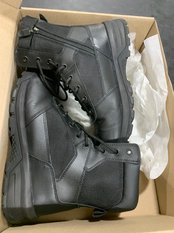 Photo 1 of Belleville Spear Point BV918Z 8 Lightweight Black Tactical Boots for Men with Zipper - Military Boots for Police & Security Personnel - Zone Traction Rubber Outsole - Blacklpno405470489
