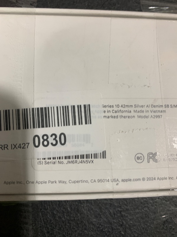 Photo 1 of Apple Watch Series 10 [GPS 42mm case] Smartwatch with Silver Aluminium Case with Denim Sport Band - S/M. Fitness Tracker, ECG App, Always-On Retina Display, Water Resistant