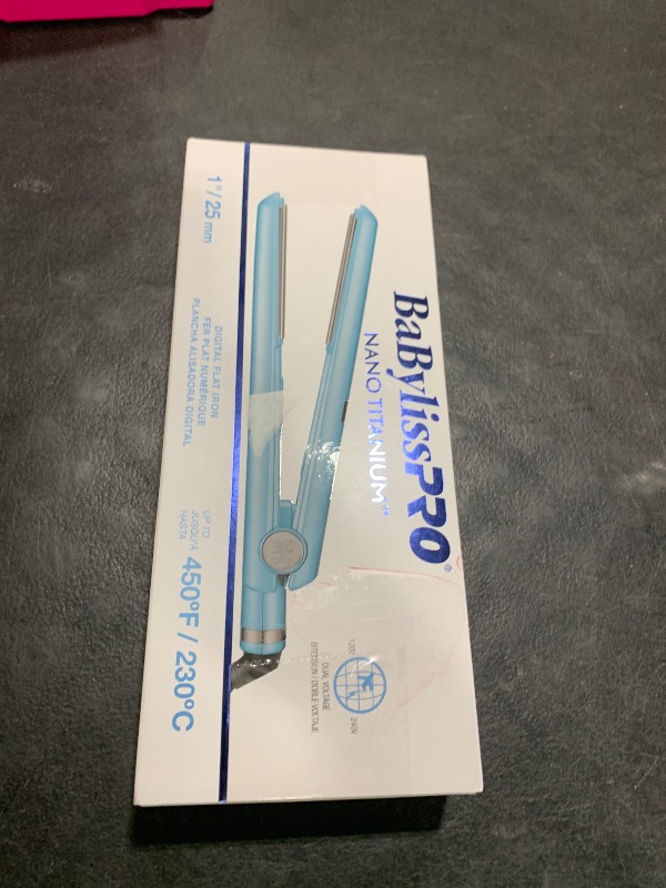 Photo 1 of BaBylissPRO Nano Titanium Flat Iron Hair Straightener, 1" Digital Hair Straightener Iron for Professional Salon Results and All Hair Types