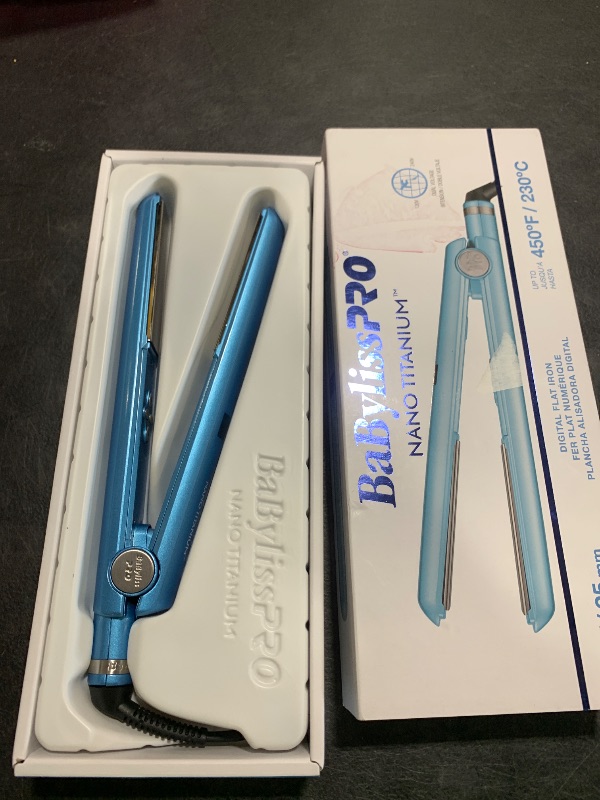 Photo 1 of BaBylissPRO Nano Titanium Flat Iron Hair Straightener, 1" Digital Hair Straightener Iron for Professional Salon Results and All Hair Types